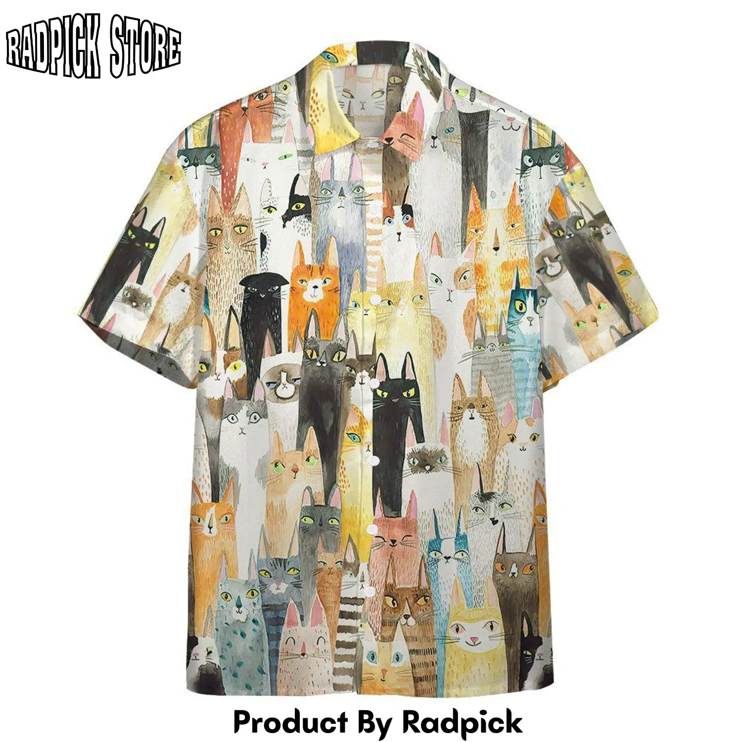 Radpick 3d lots of colorful cats hawaii shirt rp292590